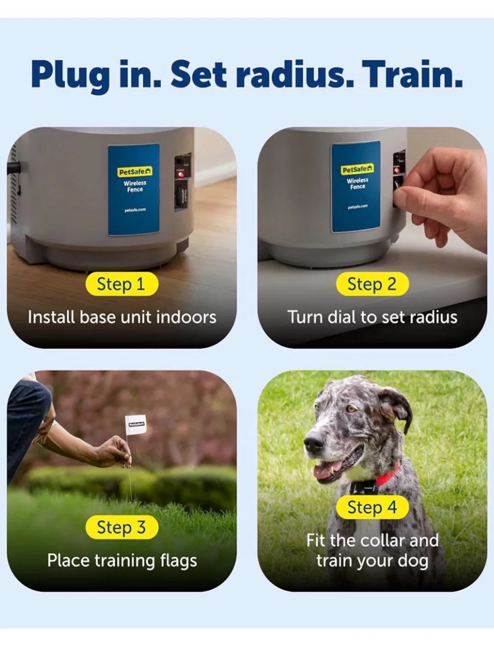 New! PetSafe Wireless Fence System with Red Collar - PetSafe